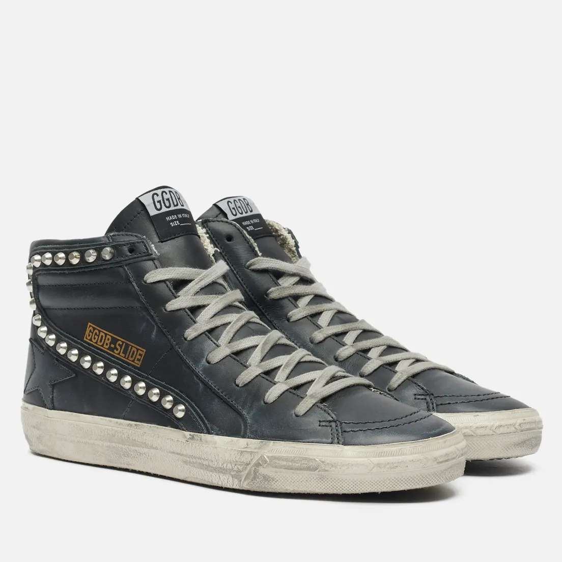 Golden Goose Мужские кроссовки Slide Classic Leather Studs