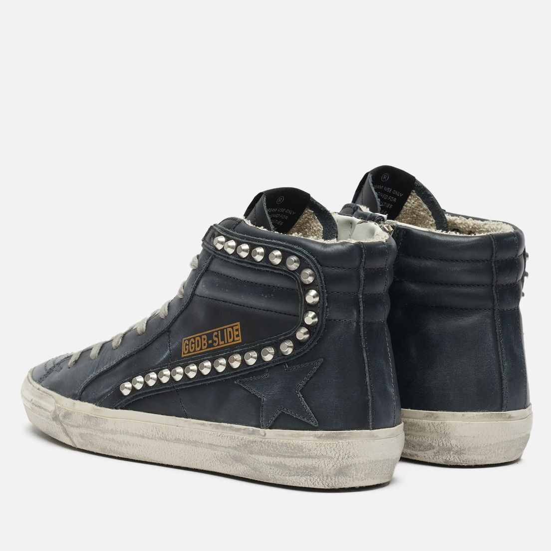 Golden Goose Мужские кроссовки Slide Classic Leather Studs