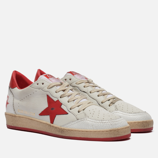 Мужские кроссовки Golden Goose Ball Star Nappa/Matt Leather Star White/Strawberry Red