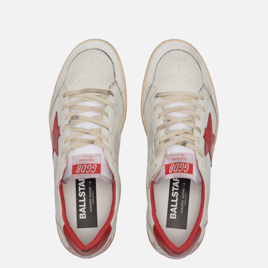 Мужские кроссовки Golden Goose Ball Star Nappa/Matt Leather Star White/Strawberry Red