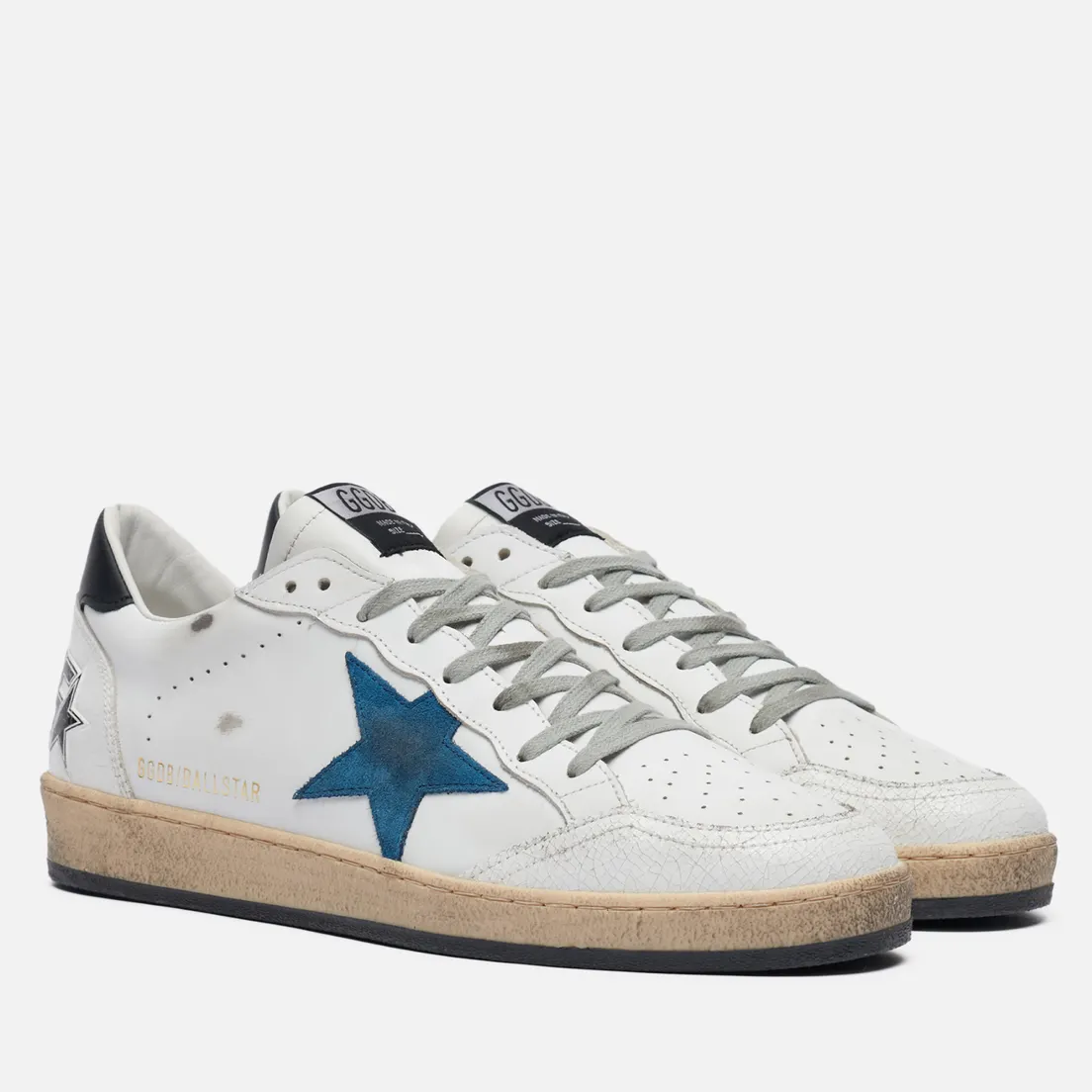 Golden Goose Мужские кроссовки Ball Star Crack Toe Leather/Suede Star