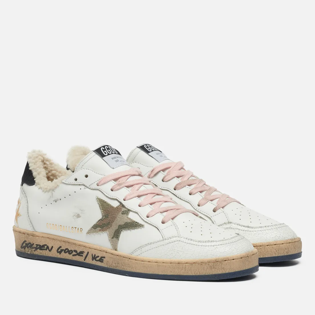 Golden Goose Мужские кроссовки Ball Star Leather/Camouflage Denim Star