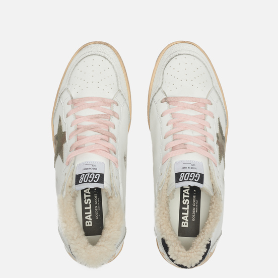 Мужские кроссовки Golden Goose Ball Star Leather/Camouflage Denim Star White/Green Camouflage/Black/Beige