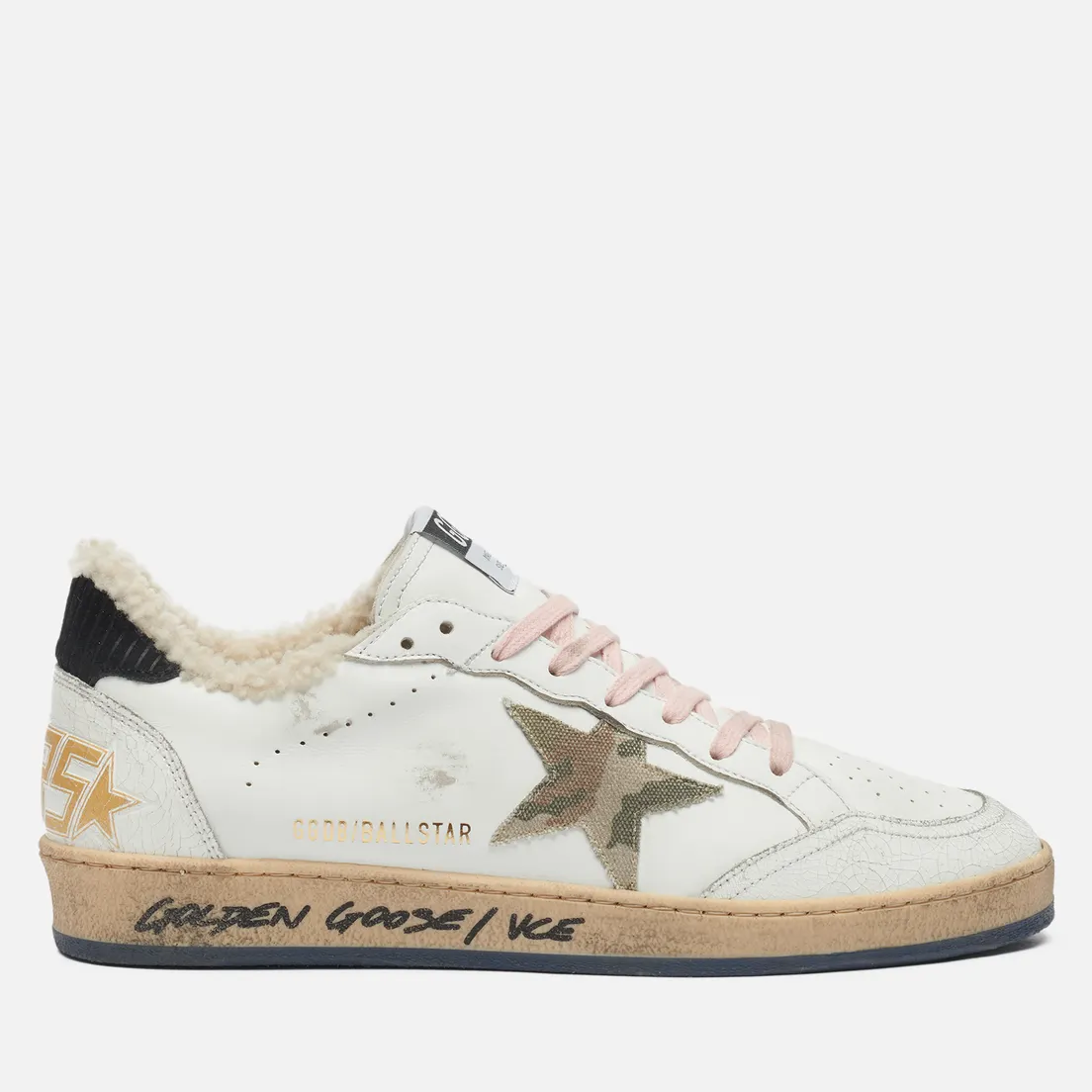 Golden Goose Мужские кроссовки Ball Star Leather/Camouflage Denim Star