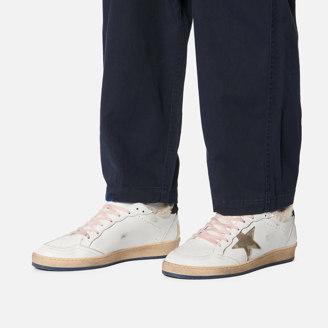 Golden Goose Мужские кроссовки Ball Star Leather/Camouflage Denim Star