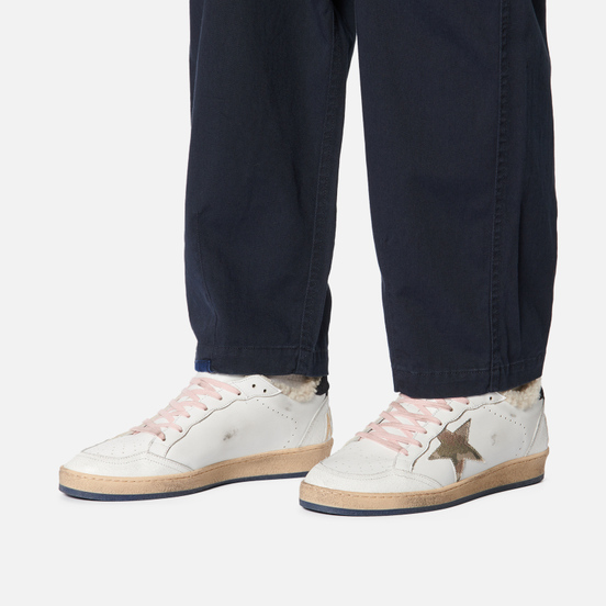 Мужские кроссовки Golden Goose Ball Star Leather/Camouflage Denim Star White/Green Camouflage/Black/Beige