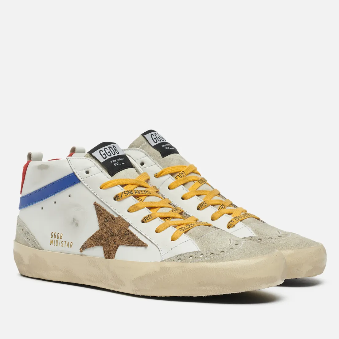Golden Goose Мужские кроссовки Mid Star leather/Wave Leopard Suede Star