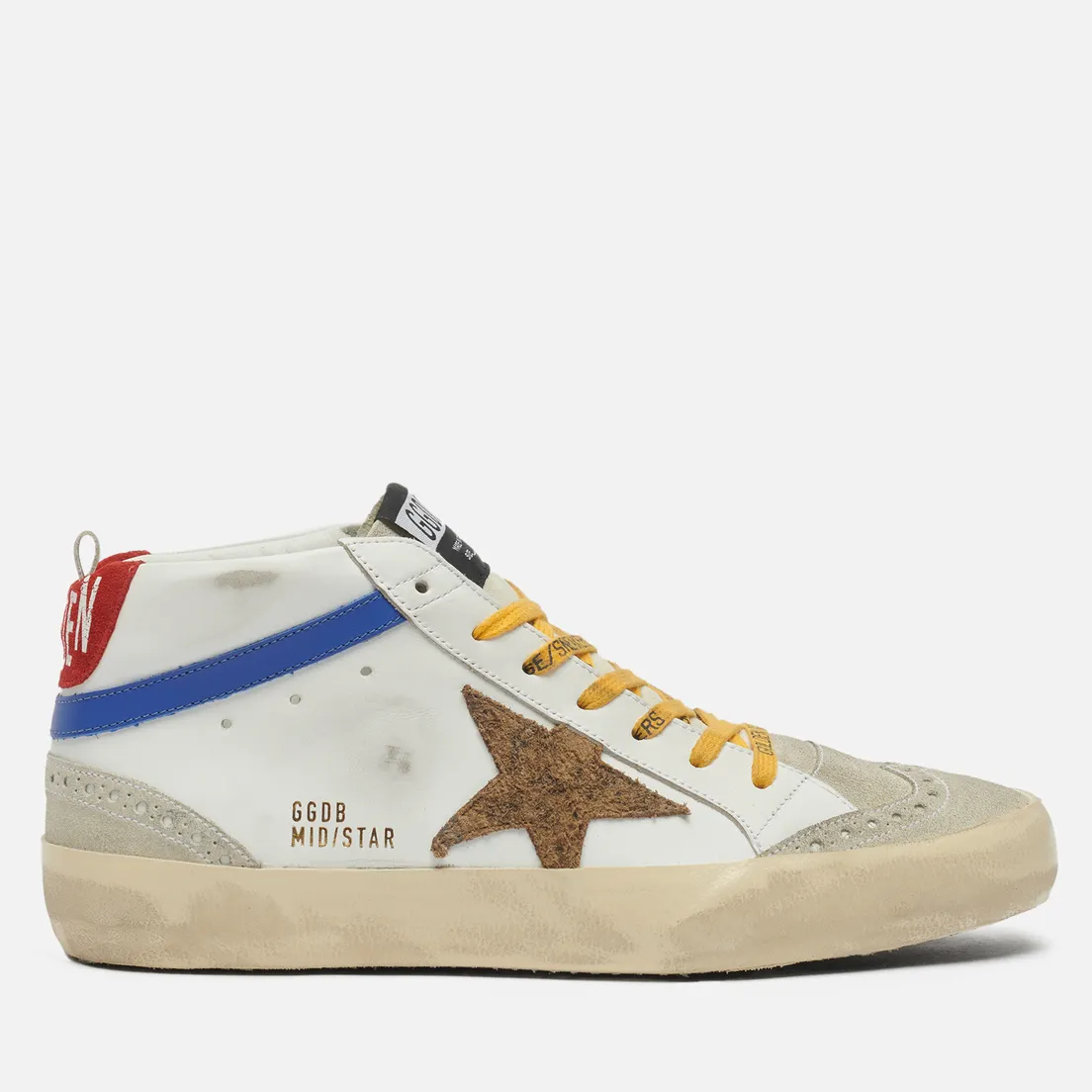 Golden Goose Мужские кроссовки Mid Star leather/Wave Leopard Suede Star