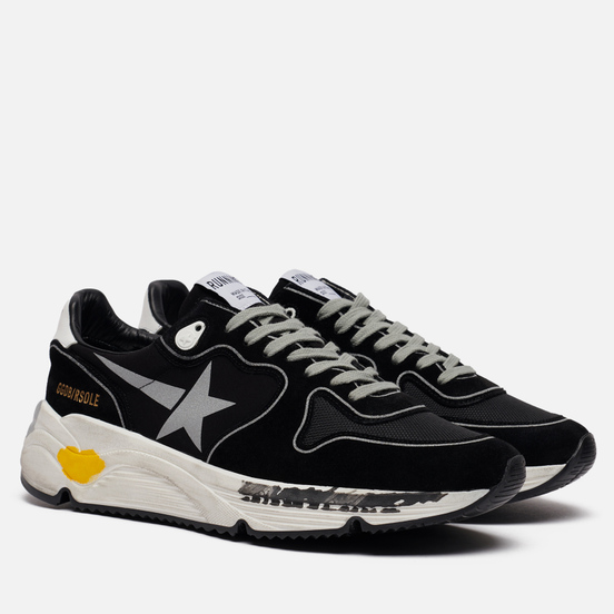Мужские кроссовки Golden Goose Running Sole Lycra/Print Star Black/Silver/White