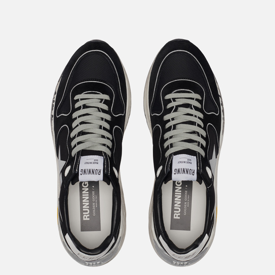 Мужские кроссовки Golden Goose Running Sole Lycra/Print Star Black/Silver/White