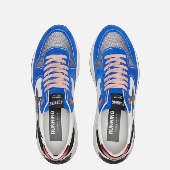 Мужские кроссовки Golden Goose Running Sole Leather/Leather Star White/Bluette/Silver/Black/Red