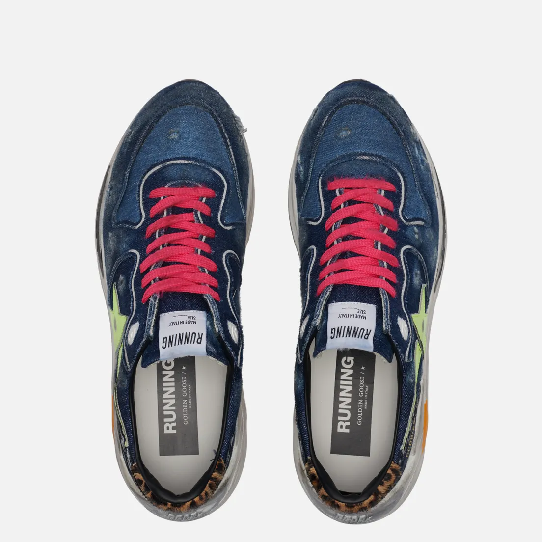 Golden Goose Мужские кроссовки Running Sole Denim/Leather Star