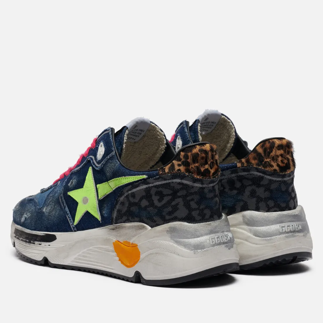 Golden Goose Мужские кроссовки Running Sole Denim/Leather Star