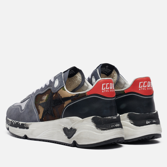 Мужские кроссовки Golden Goose Running Sole Camouflage Ripstop/Suede Star Green Camouflage/Powder Blue/Black