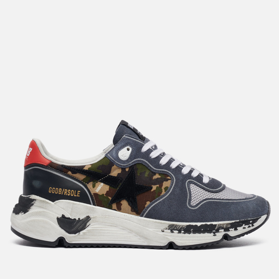 Мужские кроссовки Golden Goose Running Sole Camouflage Ripstop/Suede Star Green Camouflage/Powder Blue/Black