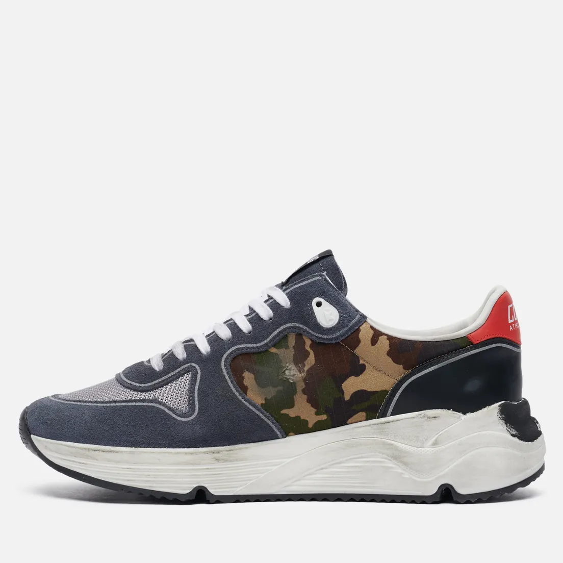 Golden Goose Мужские кроссовки Running Sole Camouflage Ripstop/Suede Star