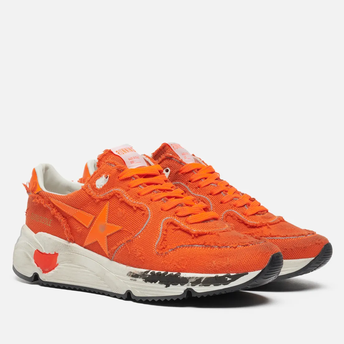 Golden Goose Мужские кроссовки Running Sole Faryed Canvas/Leather Star