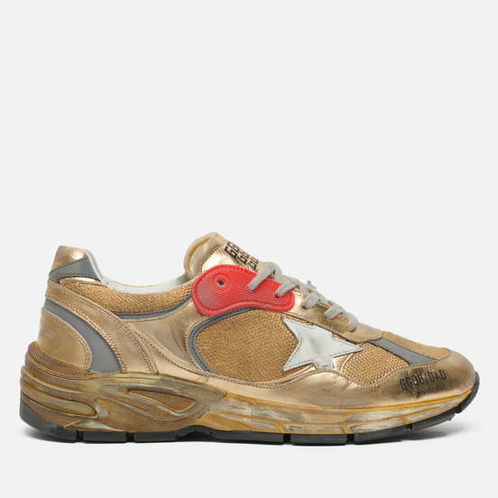 Мужские кроссовки Golden Goose Running Dad Net & Laminated/Leather Star Gold/White