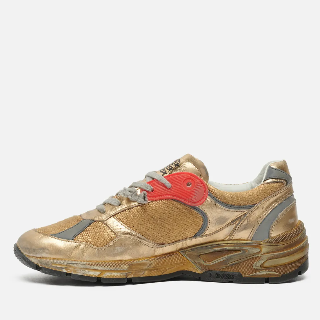Golden Goose Мужские кроссовки Running Dad Net & Laminated/Leather Star
