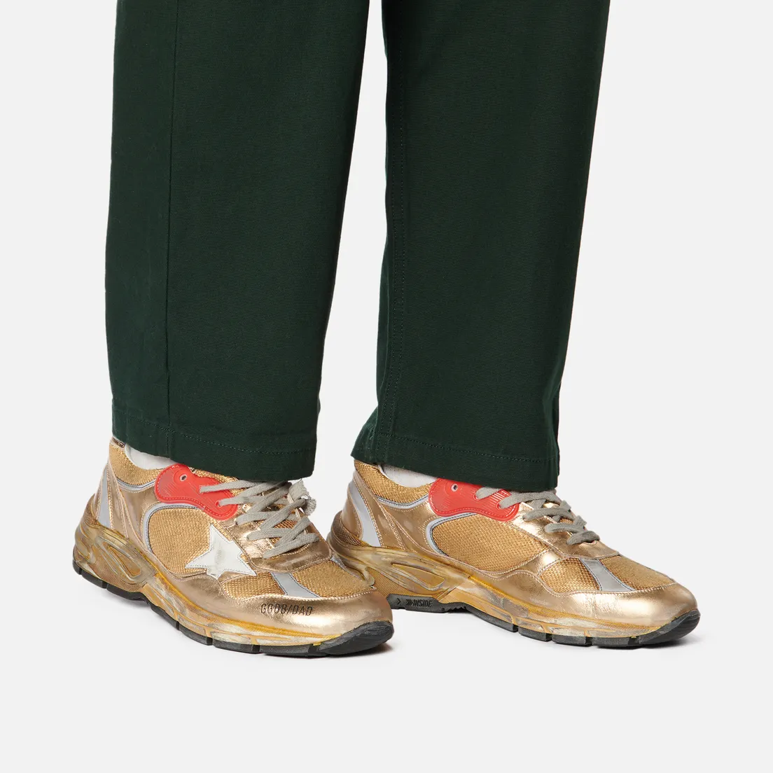 Golden Goose Мужские кроссовки Running Dad Net & Laminated/Leather Star
