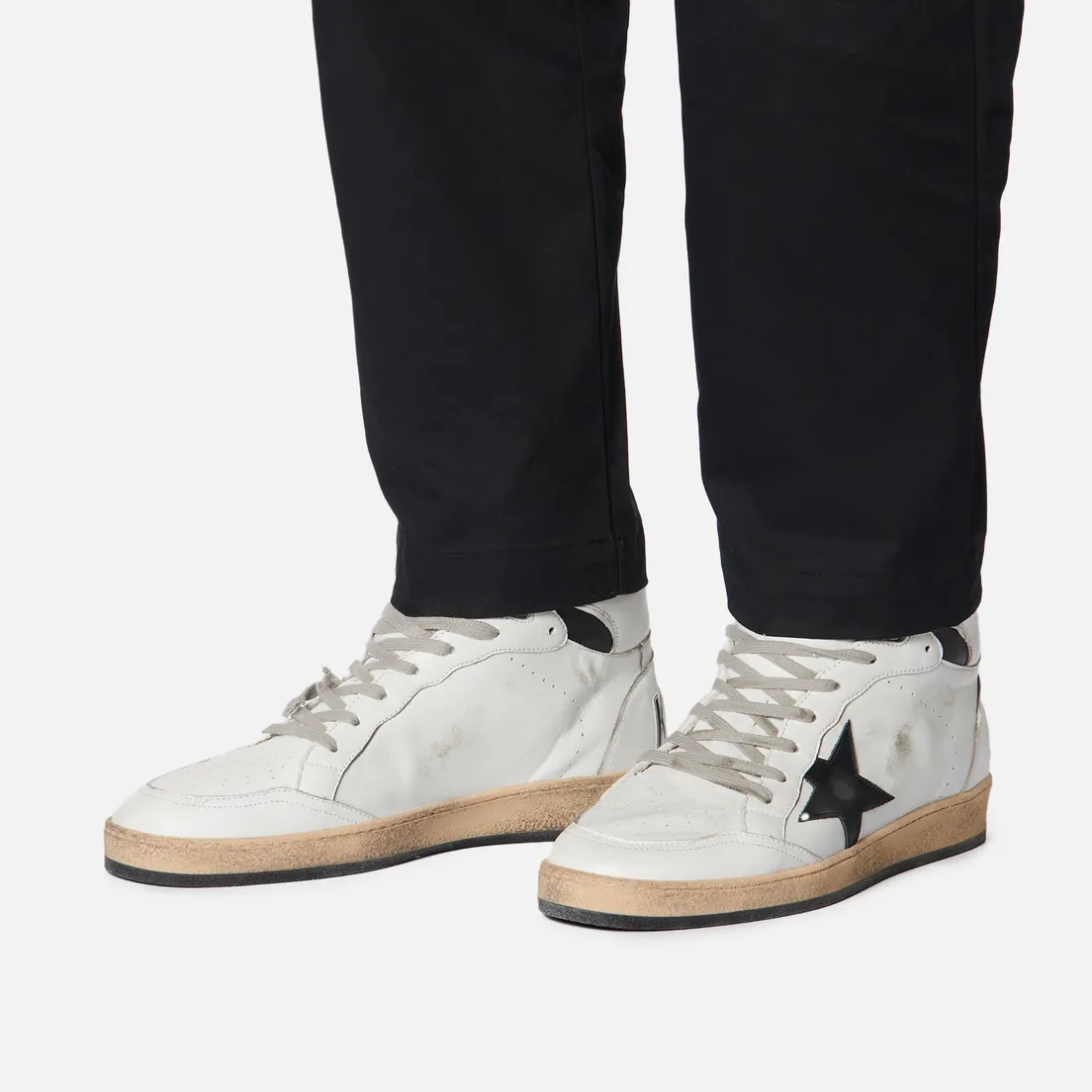 Golden Goose Мужские кроссовки Sky Star Nappa/Serigraph Leather Star