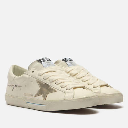 Мужские кроссовки Golden Goose Super-Star Laminated Leather Star, цвет белый, размер 43 EU