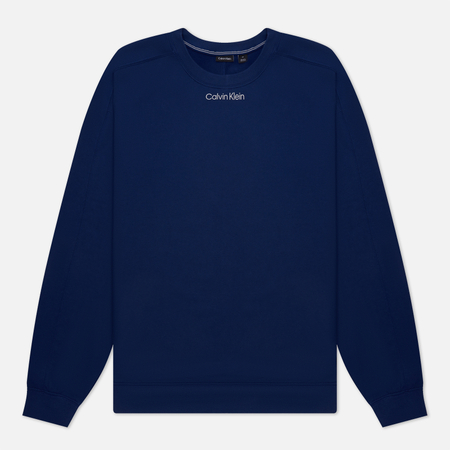 фото Мужская толстовка calvin klein jeans cotton terry crew neck, цвет синий, размер s