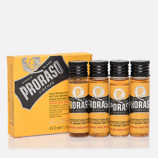 Горячее масло для бороды Proraso Wood & Spice 4x17ml