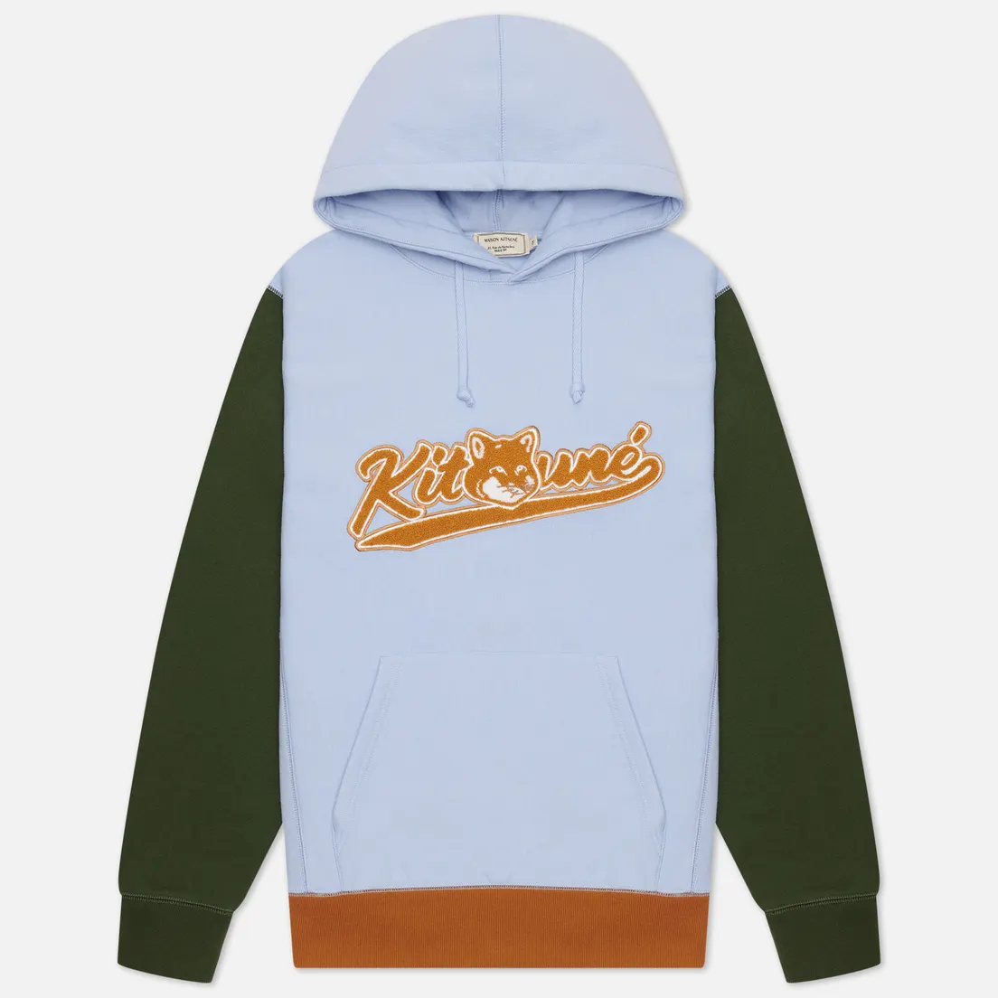 Maison Kitsune Мужская толстовка Varsity Fox Color Block Regular Hoodie