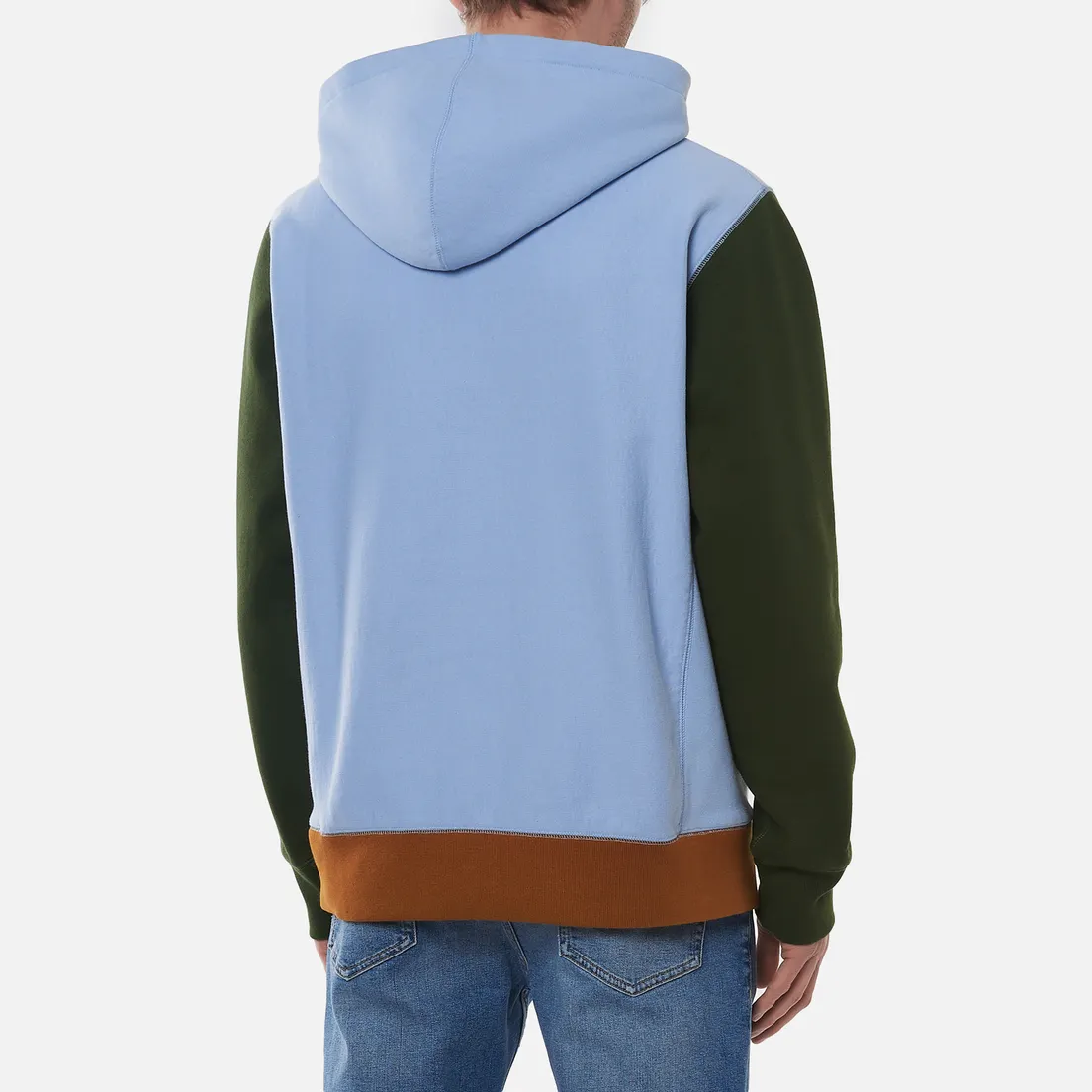 Maison Kitsune Мужская толстовка Varsity Fox Color Block Regular Hoodie