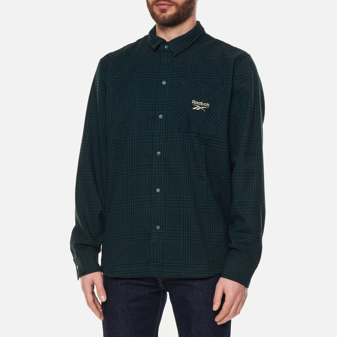 Мужская рубашка Reebok, цвет зелёный, размер XXL GV3433 Classic Holiday Flannel - фото 3