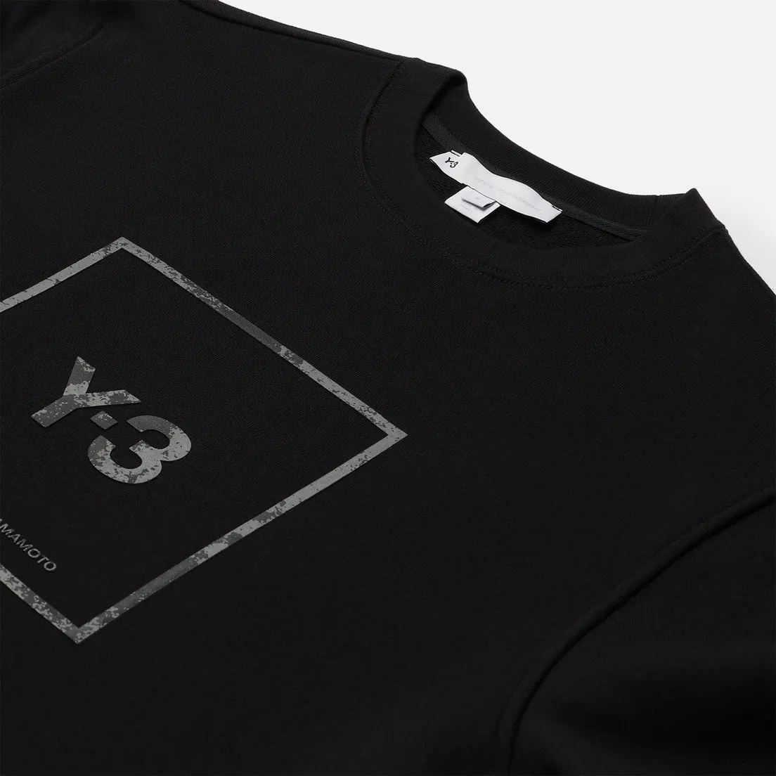 Y-3 Мужская толстовка Square Label Graphic Crew Neck