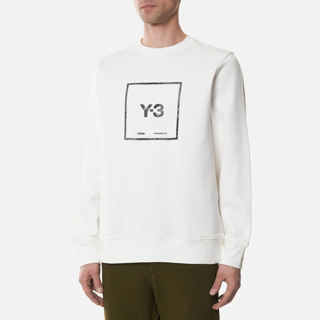 Y-3 Мужская толстовка Square Label Graphic Crew Neck