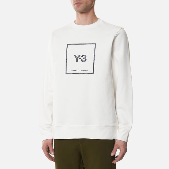 Мужская толстовка Y-3 Square Label Graphic Crew Neck Core White