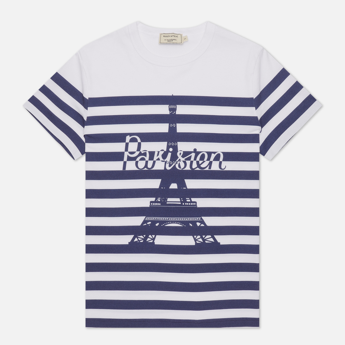 Maison Kitsune Женская футболка Parisien Tower Striped Classic