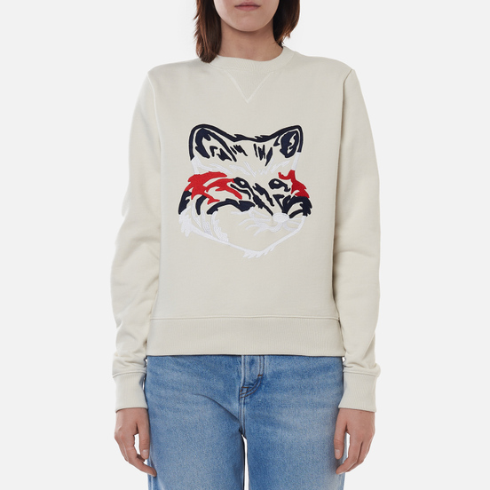 Женская толстовка Maison Kitsune Big Fox Embroidery Regular Off White