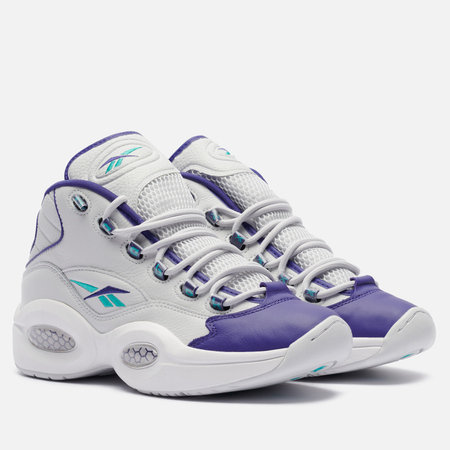 фото Мужские кроссовки reebok question mid hornets, цвет белый, размер 40.5 eu