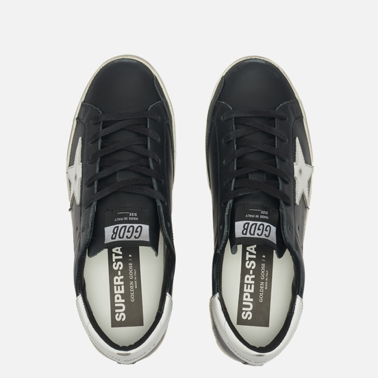 Женские кроссовки Golden Goose Super-Star Leather/Shiny Leather Star Black/White