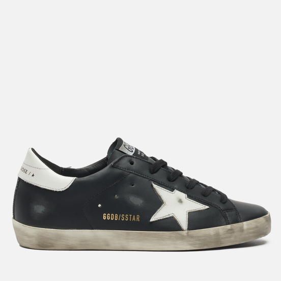 Женские кроссовки Golden Goose Super-Star Leather/Shiny Leather Star Black/White