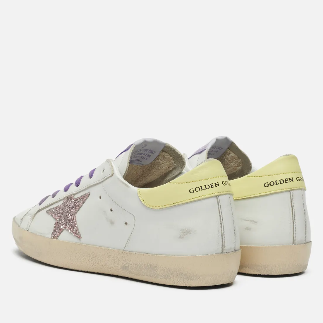 Golden Goose Женские кроссовки Super-Star Leather/Glitter Star