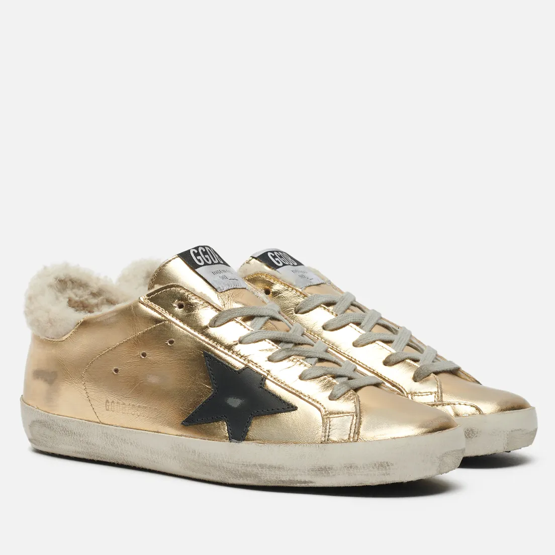 Golden Goose Женские кроссовки Super-Star Laminated/Suede Star
