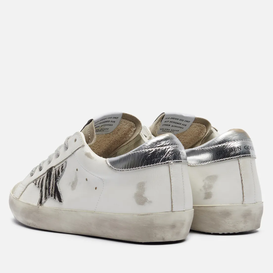 Golden Goose Женские кроссовки Super-Star Zebra Print Pony Skin Star