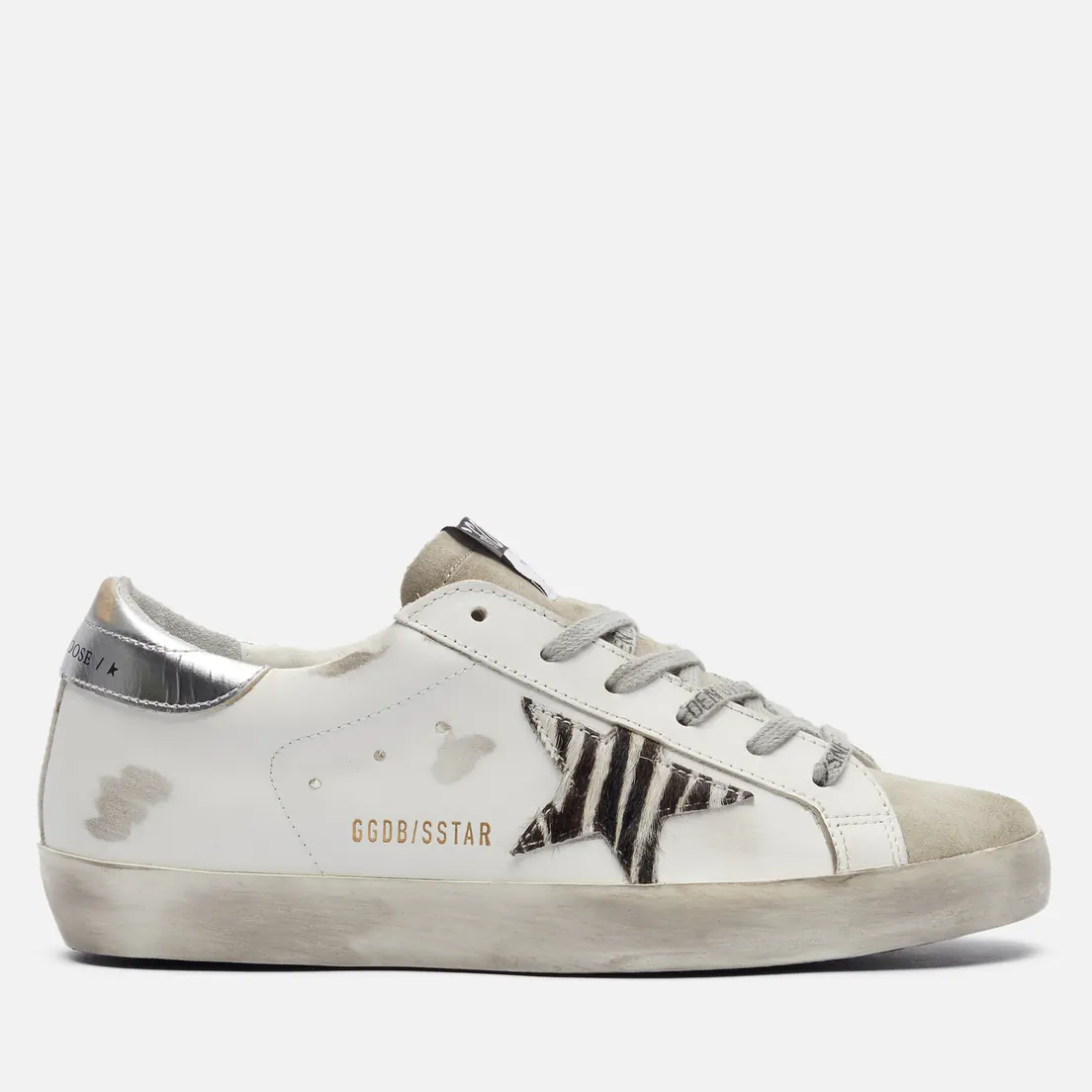 Golden Goose Женские кроссовки Super-Star Zebra Print Pony Skin Star