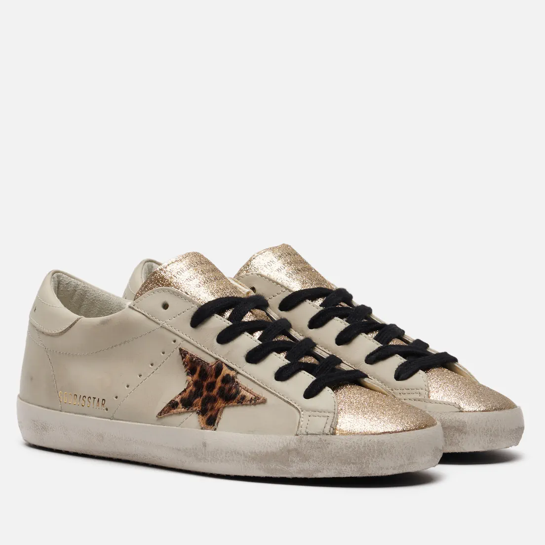 Golden Goose Женские кроссовки Super-Star Leopard Pony Hair Star