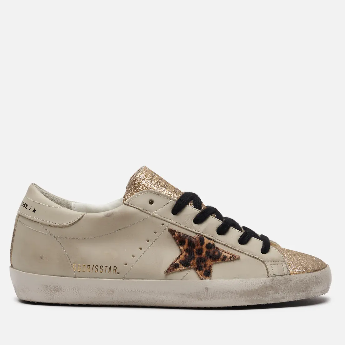 Golden Goose Женские кроссовки Super-Star Leopard Pony Hair Star