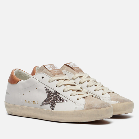 Женские кроссовки Golden Goose Super-Star Glitter Star, цвет белый, размер 36 EU