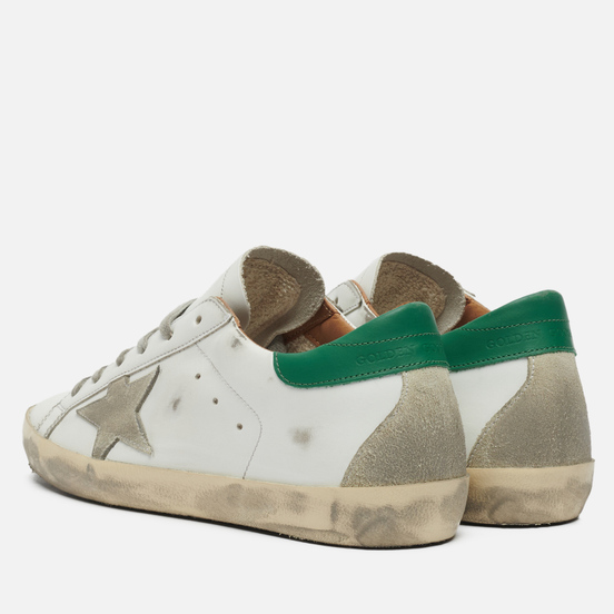Женские кроссовки Golden Goose Super-Star Leather/Suede Star White/Ice/Green