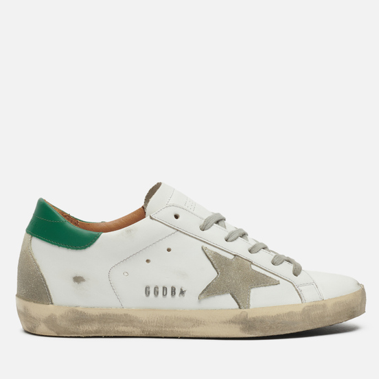 Женские кроссовки Golden Goose Super-Star Leather/Suede Star White/Ice/Green