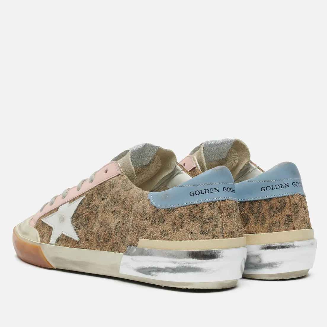 Golden Goose Женские кроссовки Super-Star Penstar Leopard Print Suede/Leather Star