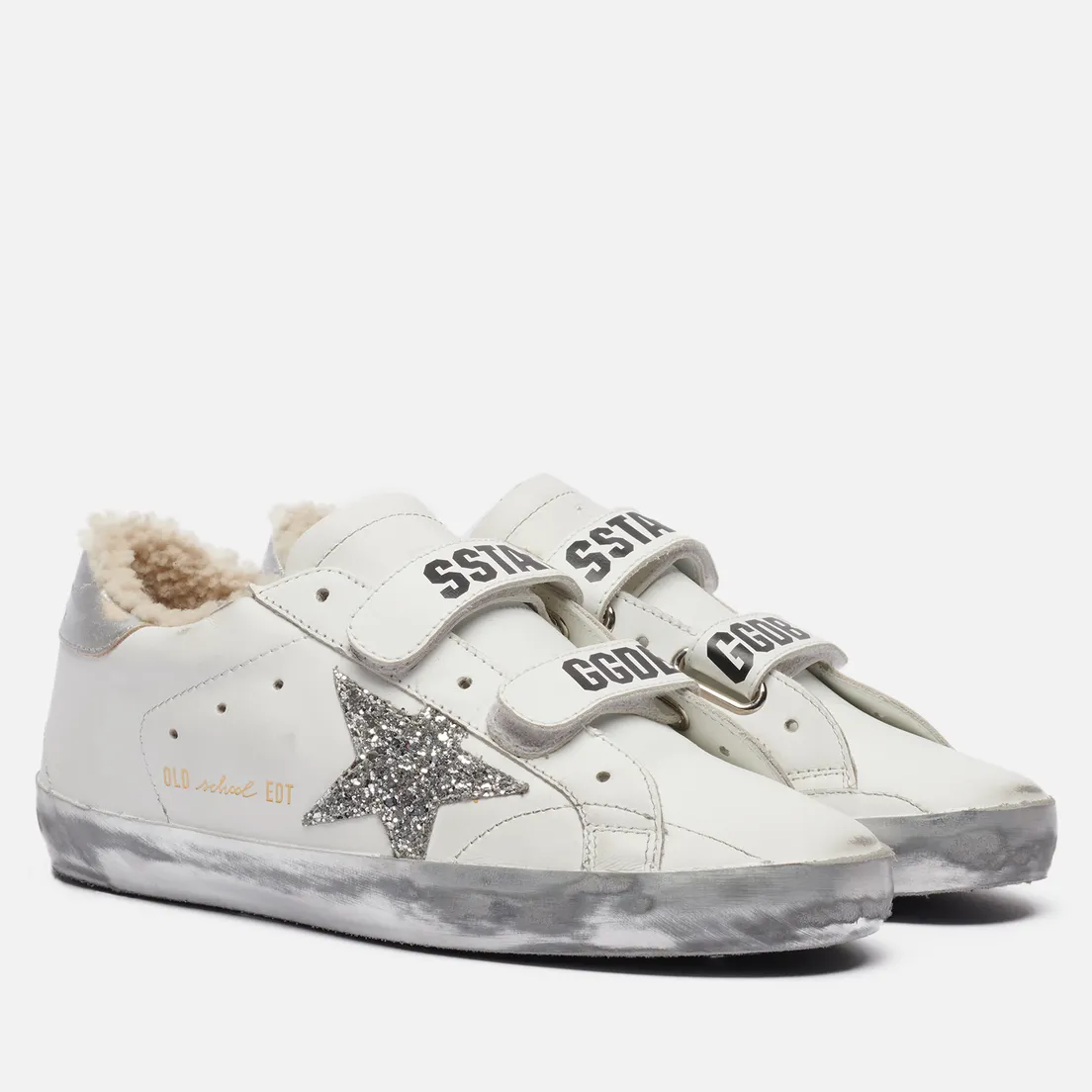 Golden Goose Женские кроссовки Old School Leather/Glitter Star